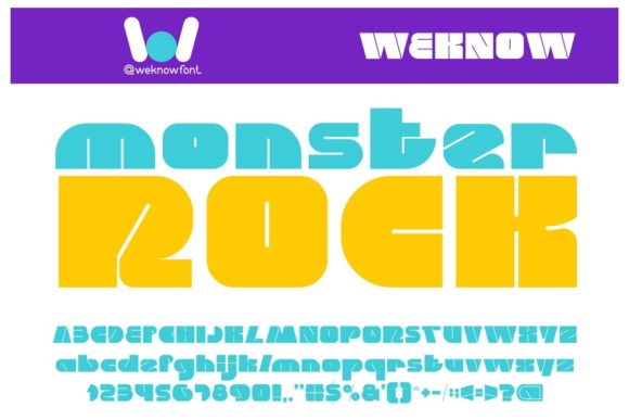 Monster Rock: A Techno Display Font That Pops on the Web