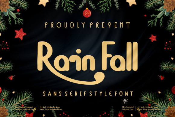 Rain Fall: A Chic Vintage Display Font for Handmade Brands